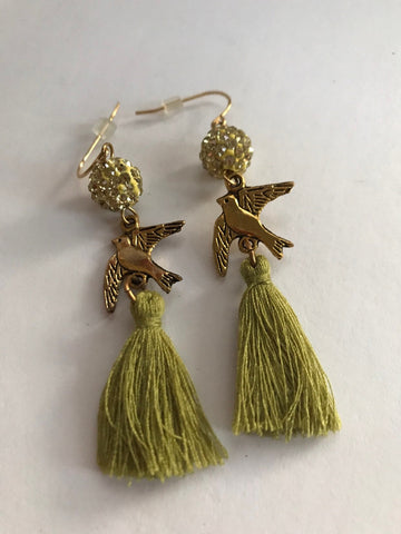 Lenora Dame Bird Tassel Earrings