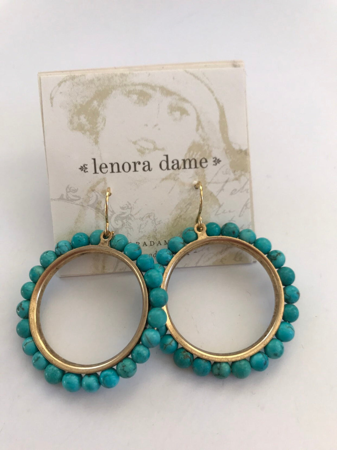 Lenora Dame Turquoise Hoop Earrings