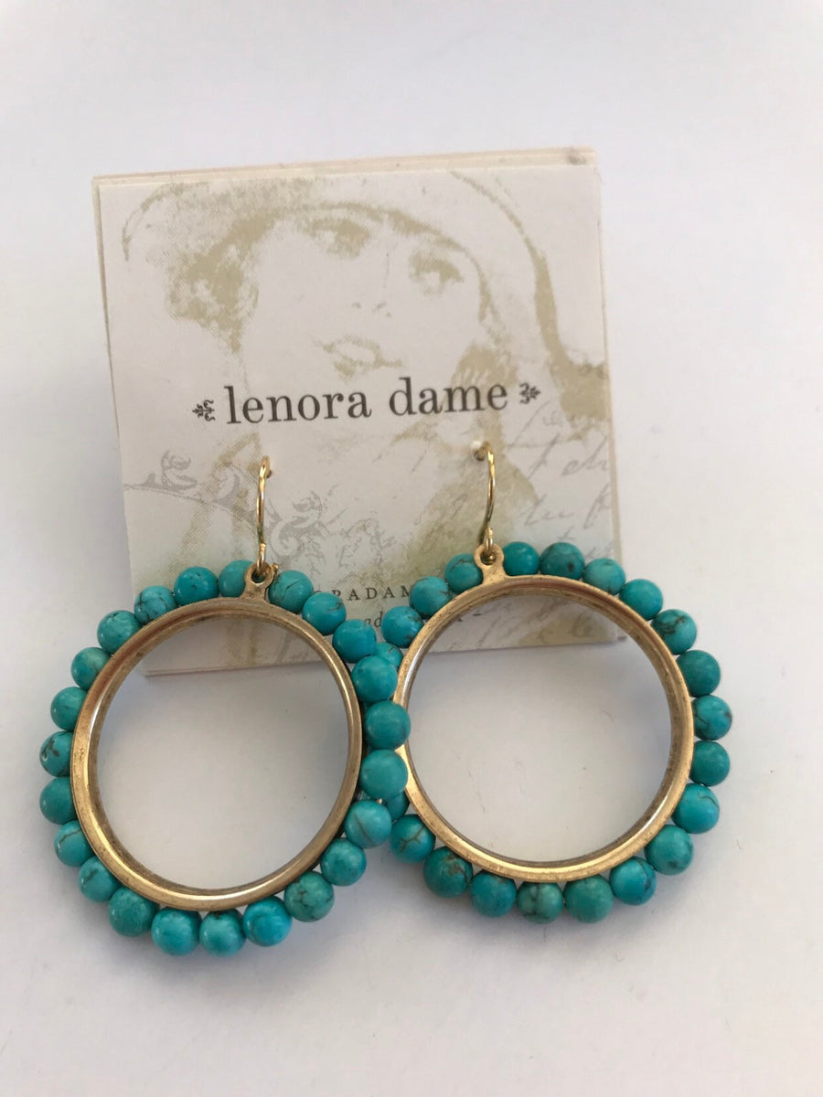 Lenora Dame Turquoise Hoop Earrings