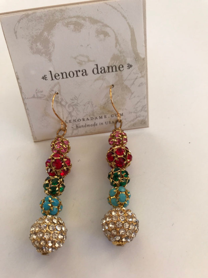 Lenora Dame Stacked Rhinestone Drop Earrings