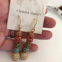 Lenora Dame Stacked Rhinestone Drop Earrings