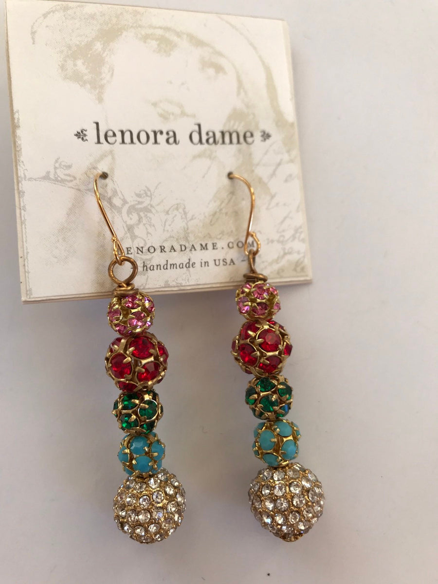Lenora Dame Stacked Rhinestone Drop Earrings