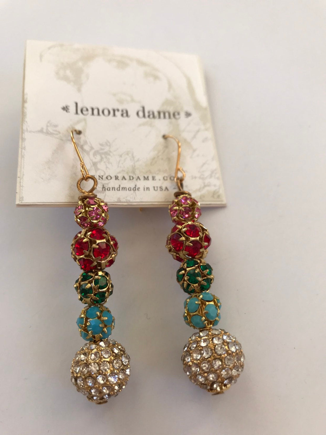 Lenora Dame Stacked Rhinestone Drop Earrings