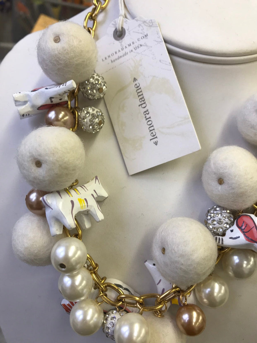 Lenora Dame Polar Bear Statement Necklace