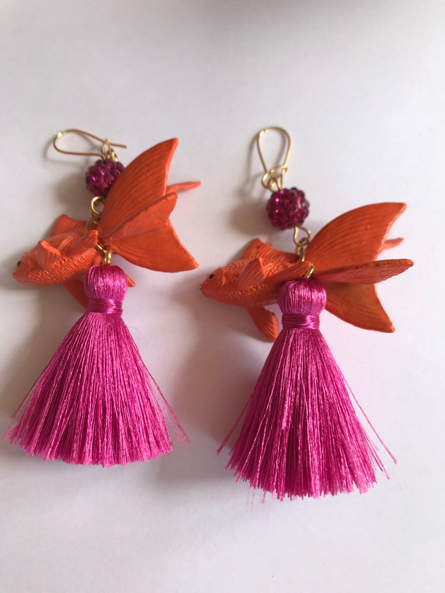 Lenora Dame Koi Tassel Earrings - Two Color Options
