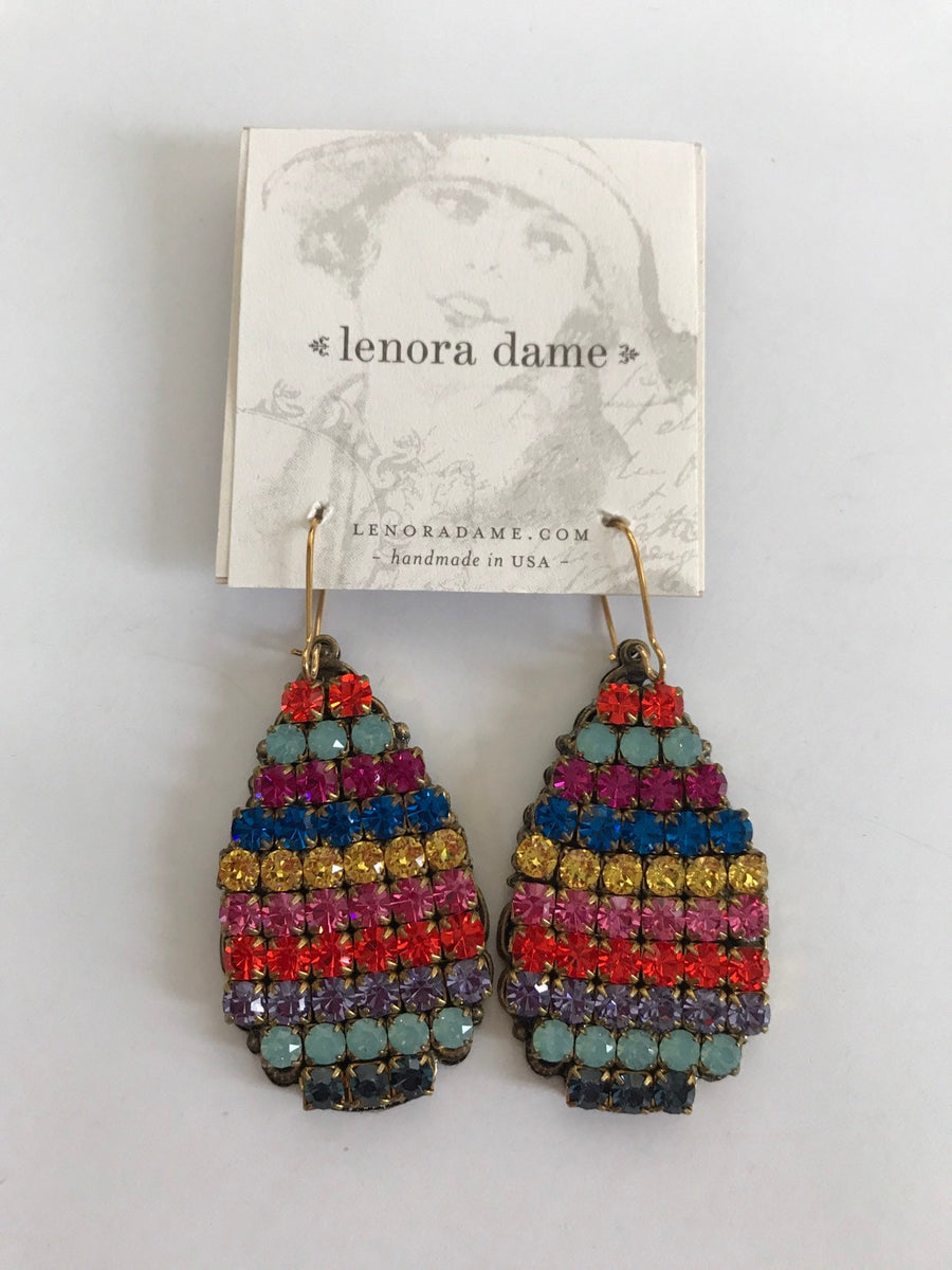 Lenora Dame Rainbow Rhinestone Teardrop Earrings
