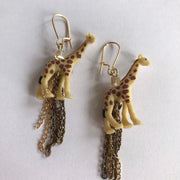 Lenora Dame Mini Giraffe Chain Tassel Earrings