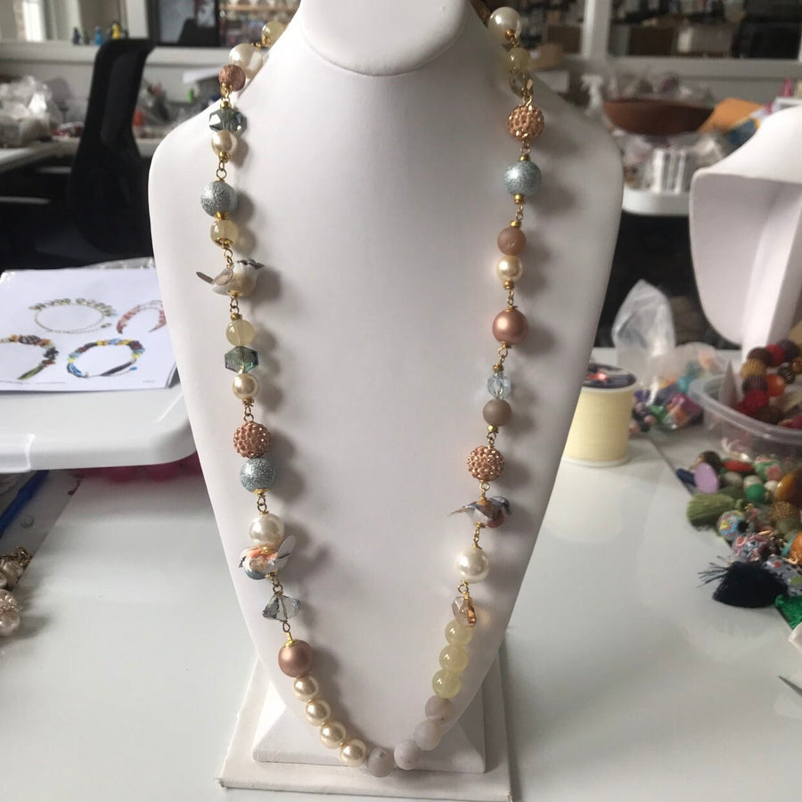 Lenora Dame Beaded Bird Necklace