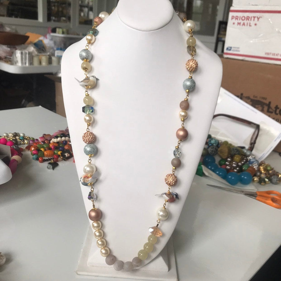 Lenora Dame Beaded Bird Necklace