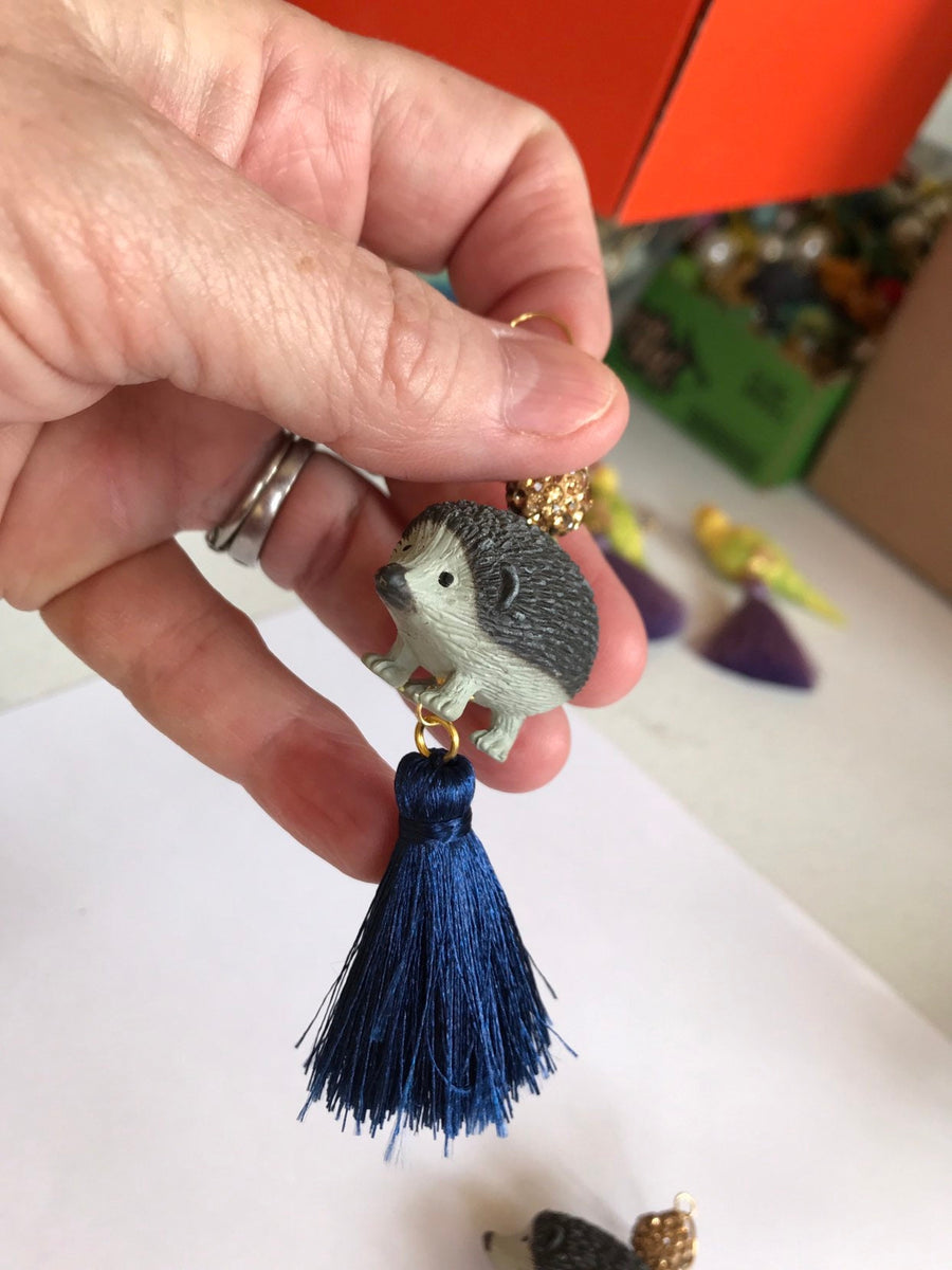 Lenora Dame Spiky Hedgehog Tassel Earrings