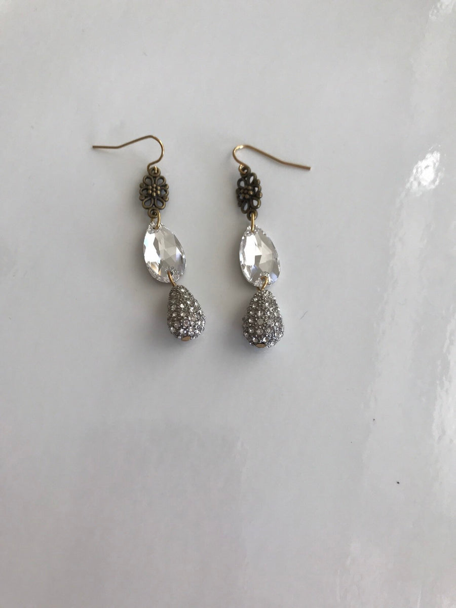 Lenora Dame Rhinestone Drop Crystal Earrings