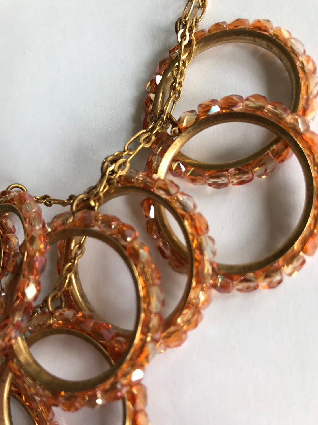 Lenora Dame Blush Crystal Ring Bib Necklace
