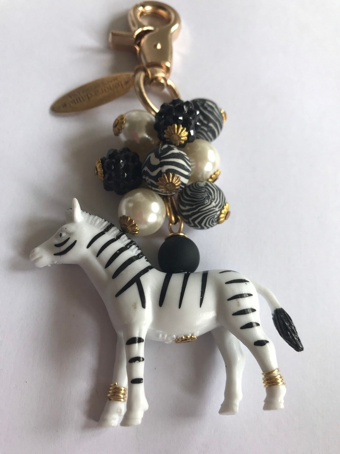 Lenora Dame Zebra Purse and Bag Charm - Keychain Charm