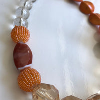 Lenora Dame Tangerine + Apricot Queen Mum Choker Necklace