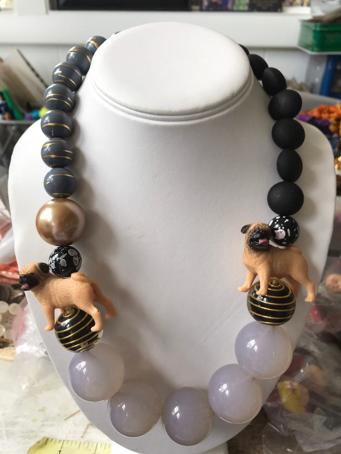 Lenora Dame Pug Queen Mum Choker Necklace