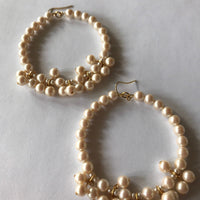 Lenora Dame Upcycled Vintage Pearl Hoop Earrings