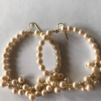 Lenora Dame Upcycled Vintage Pearl Hoop Earrings