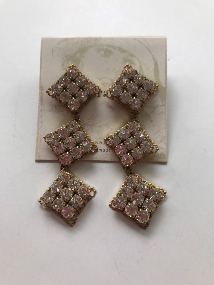 Lenora Dame Swarovski Bling Triple Earrings - Choice of Rhinestone Color