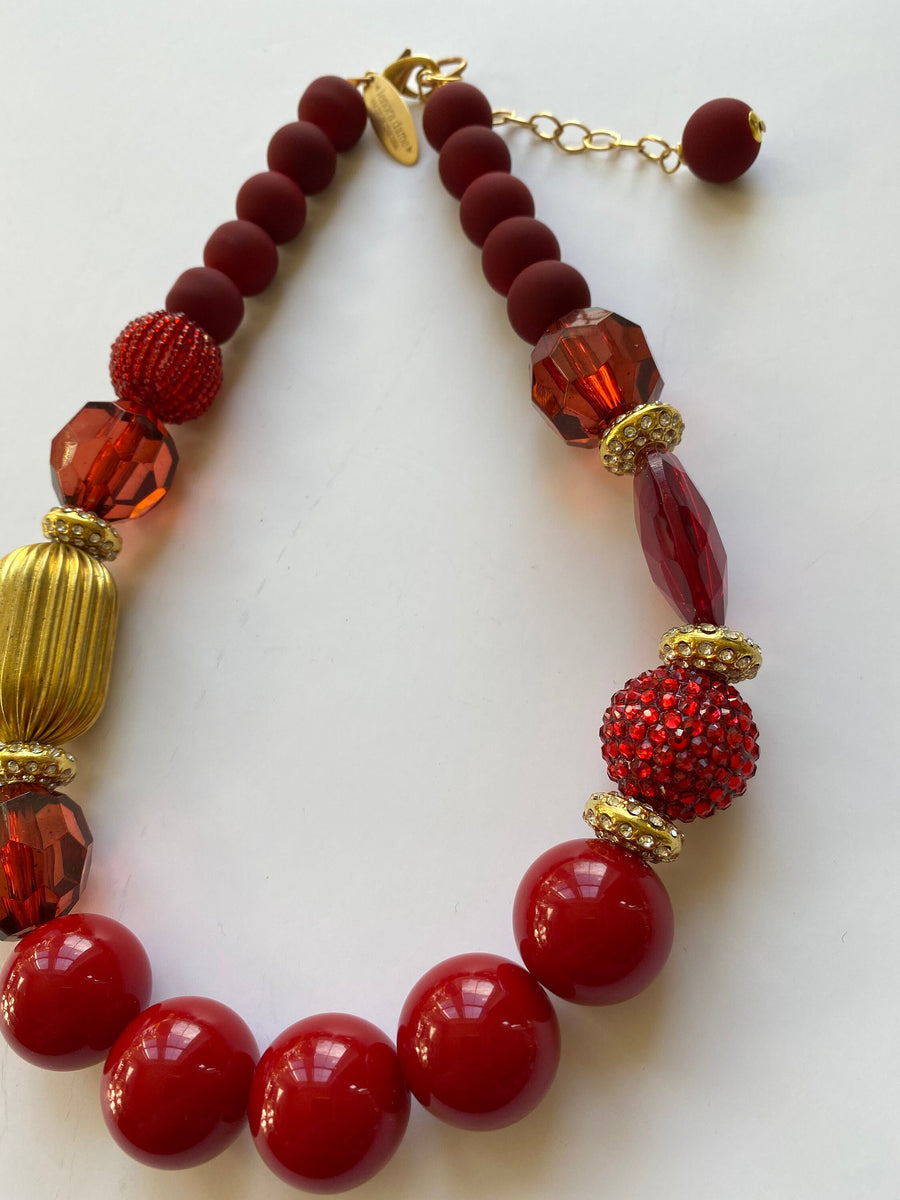 Lenora Dame Reds Queen Mum Choker Necklace
