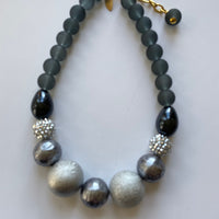 Lenora Dame Grey and Black Queen Mum Choker Statement Necklace
