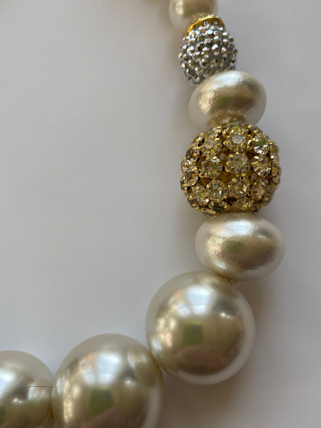 Lenora Dame Pearl + Rhinestone Queen Mum Choker Necklace