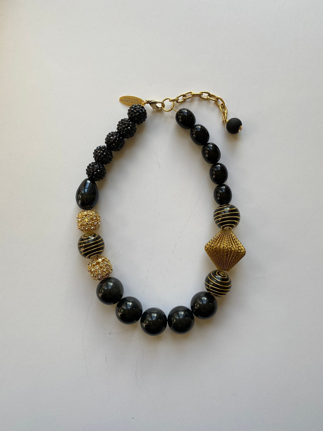 Lenora Dame Black + Gold Queen Mum Choker Necklace
