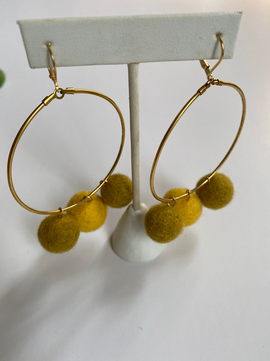 Lenora Dame Citron Yellow Hoop Earrings