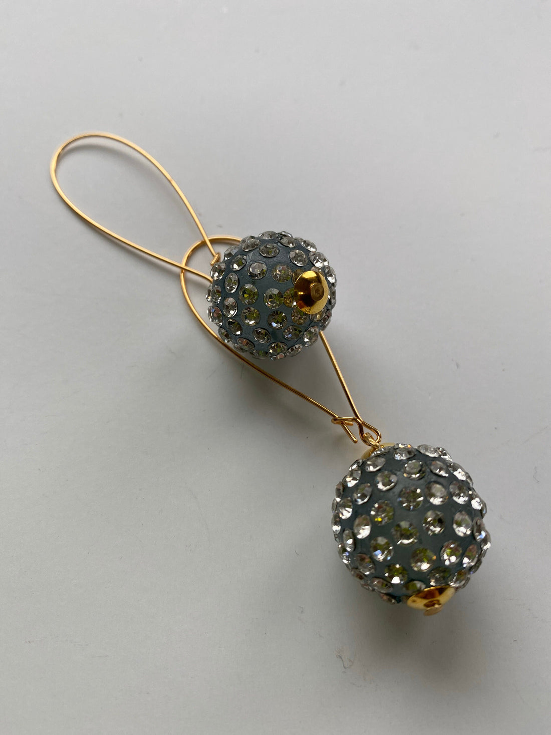 Lenora Dame Long Rhinestone Hoop Earrings