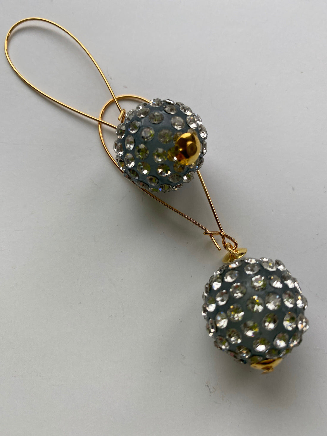 Lenora Dame Long Rhinestone Hoop Earrings