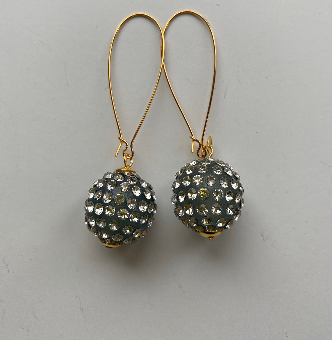 Lenora Dame Long Rhinestone Hoop Earrings