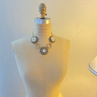Lenora Dame Chain Gang Bib Necklace in Pearl