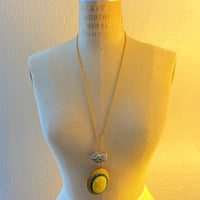 Lenora Dame Yellow Polka Dot Bikini Locket Necklace