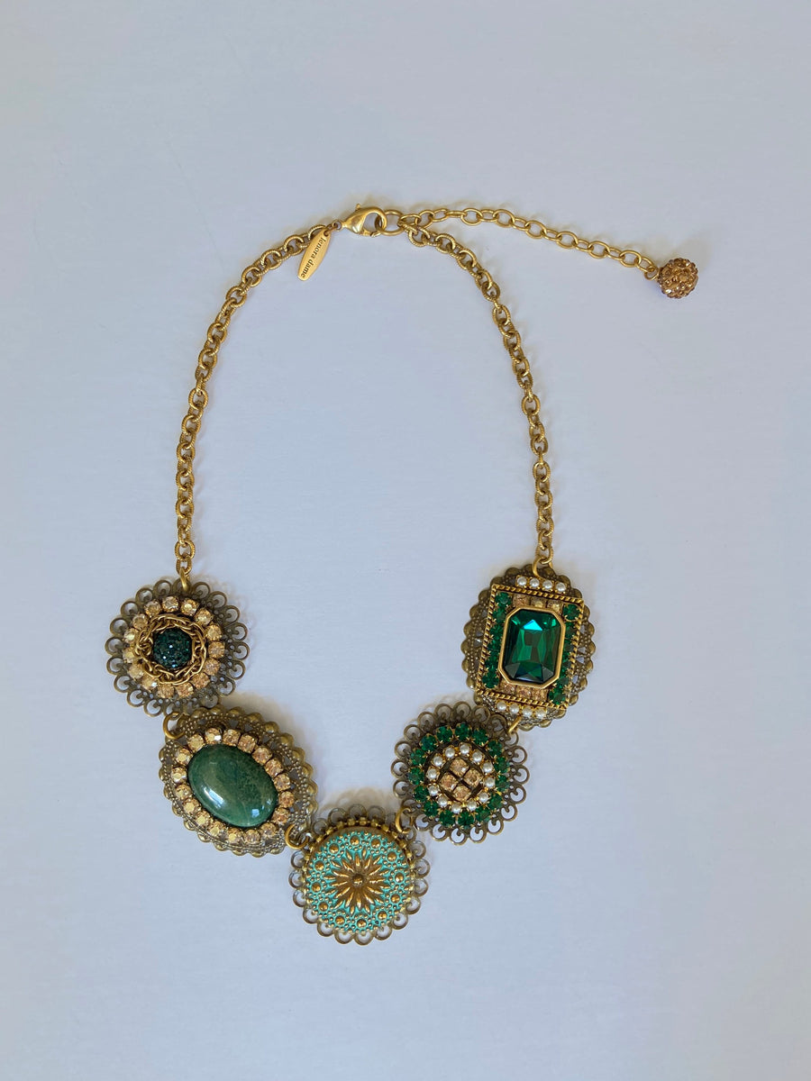 Lenora Dame Royal Jade Bib Necklace