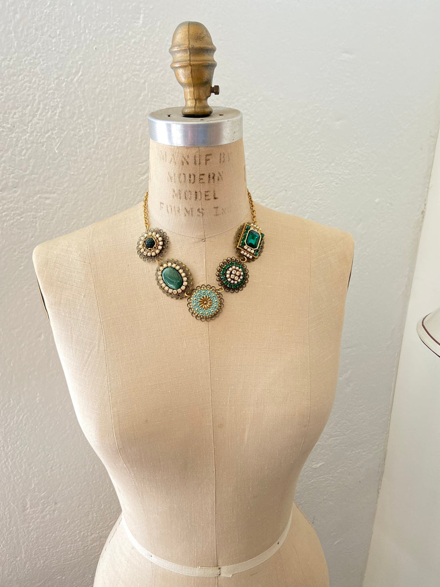 Lenora Dame Royal Jade Bib Necklace