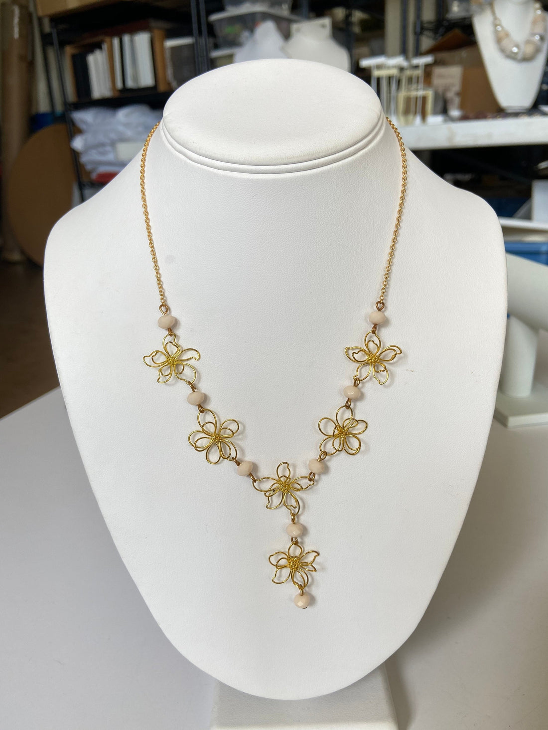 Lenora Dame Dainty Pink Necklace