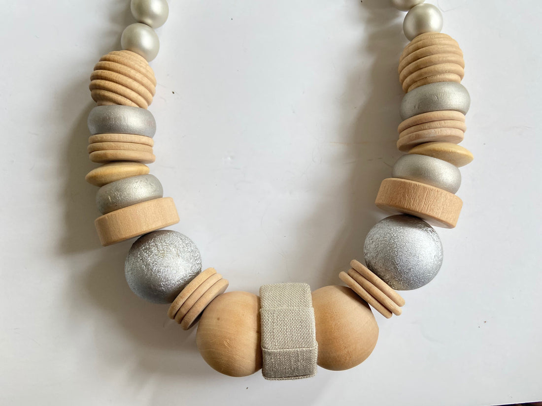 Lenora Dame Pewter and Platinum Queen Mum Necklace