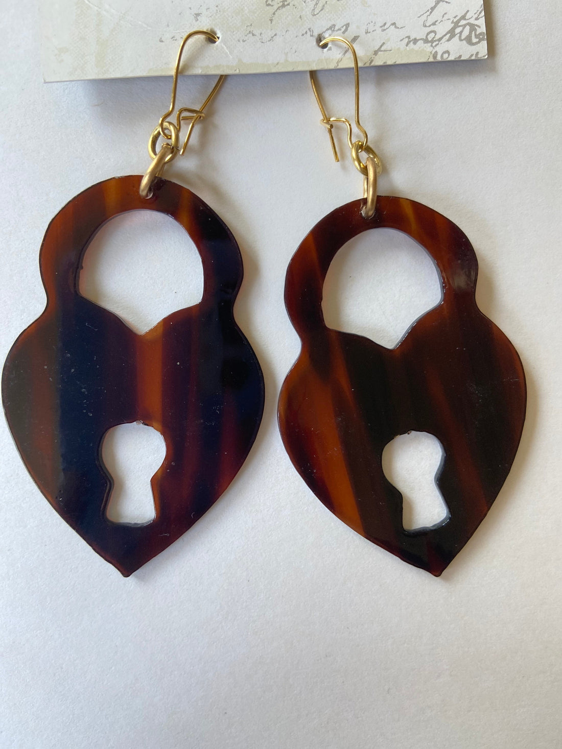 Lenora Dame Padlock Tortoiseshell Acrylic Earrings