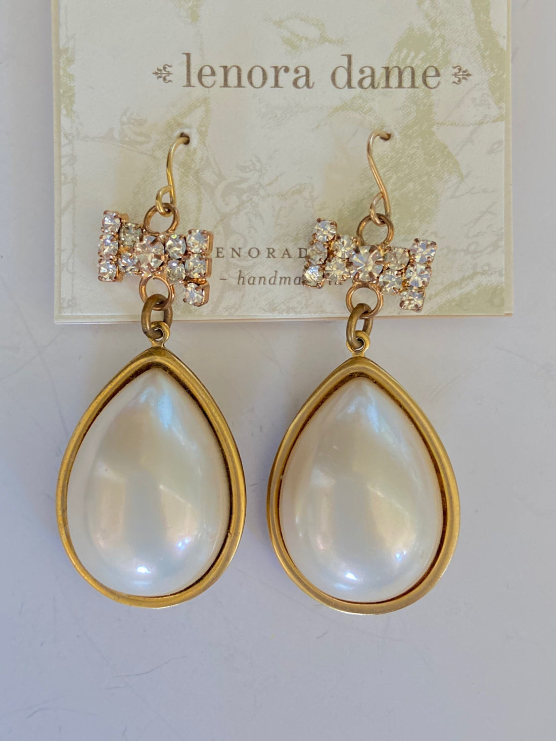Lenora Dame Sweetheart Teardrop Pearl Earrings