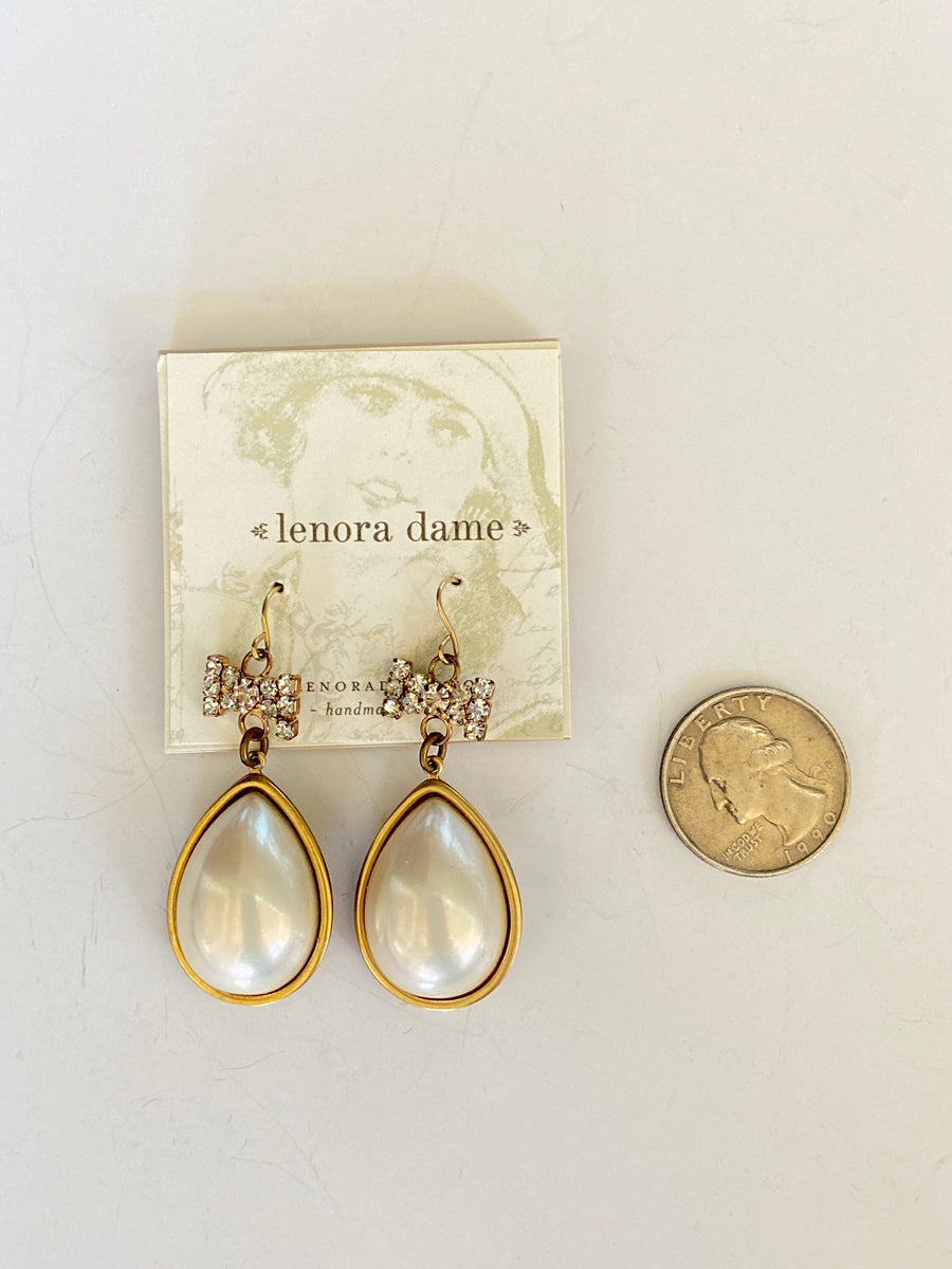 Lenora Dame Sweetheart Teardrop Pearl Earrings