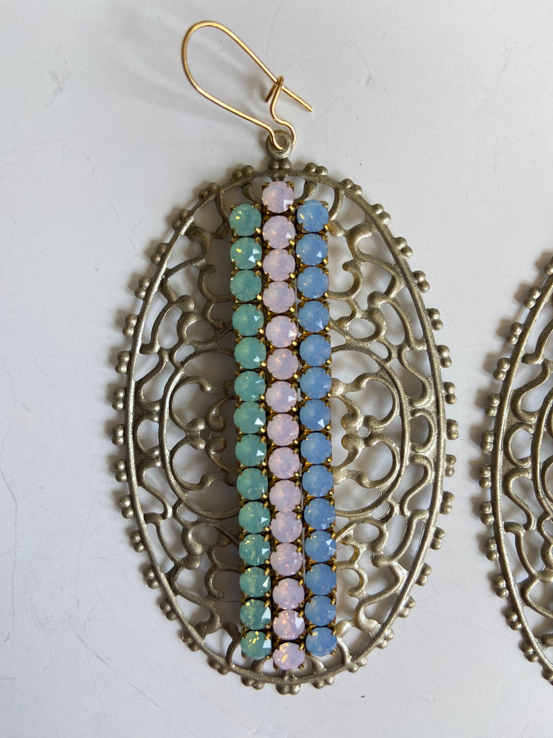 Lenora Dame Oval Bling Statement Earrings
