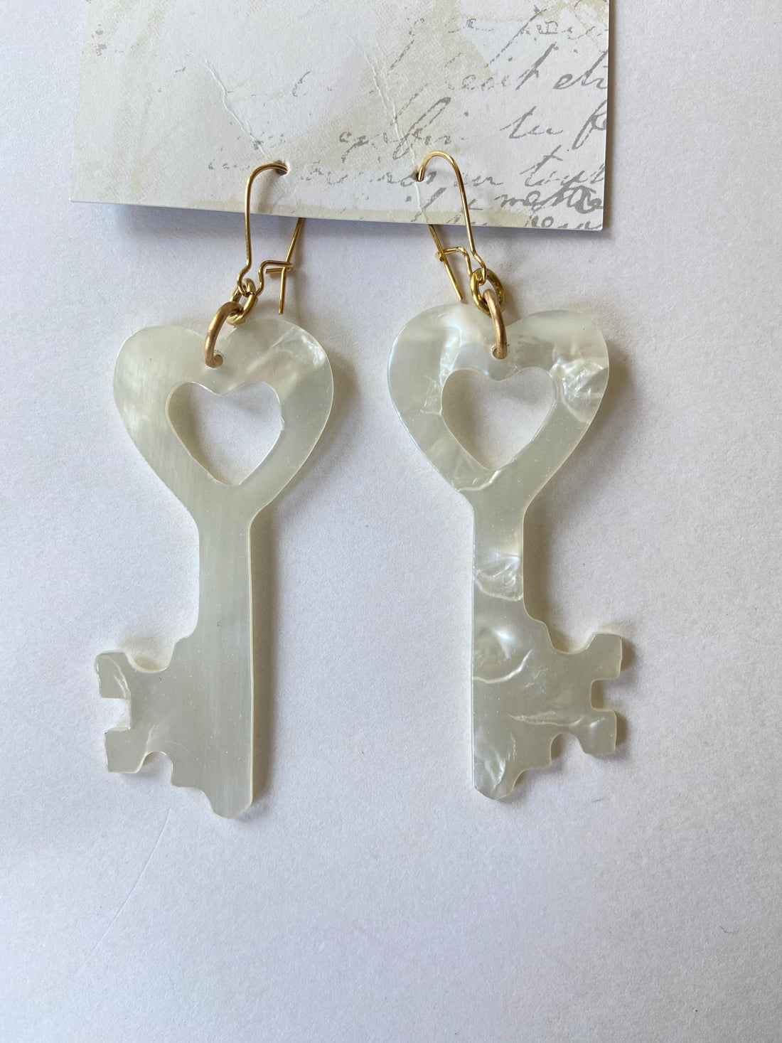 Lenora Dame Lock and Key Acrylic Earrings