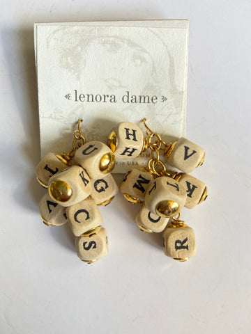 Lenora Dame Classic Alphabet Earrings