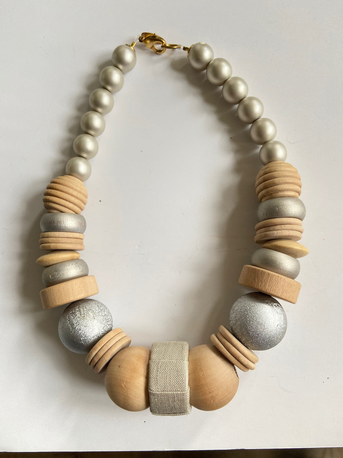 Lenora Dame Pewter and Platinum Queen Mum Necklace