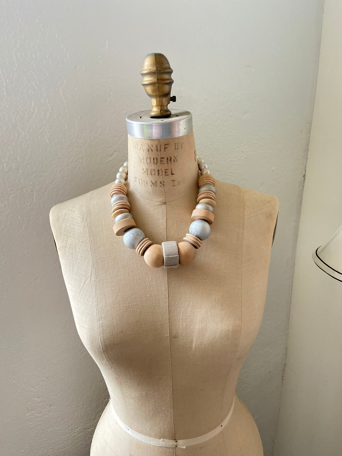 Lenora Dame Pewter and Platinum Queen Mum Necklace