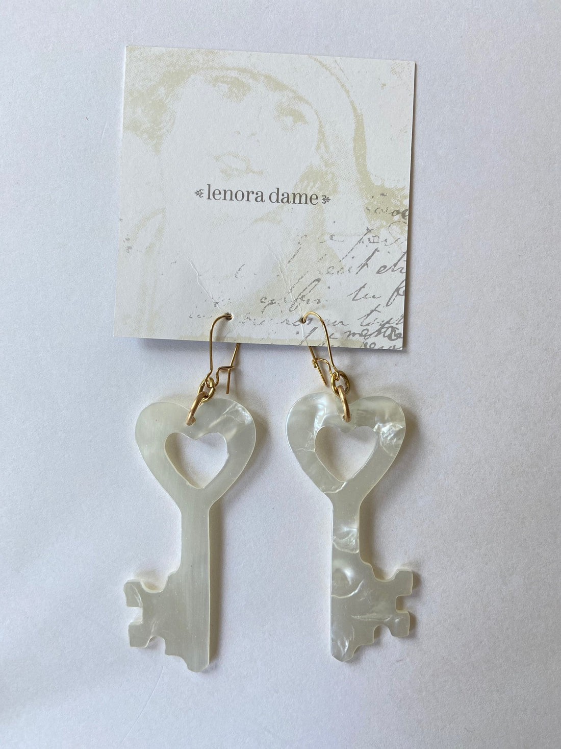 Lenora Dame Lock and Key Acrylic Earrings