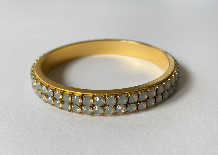 Lenora Dame Swarovski Crystal Double Bangle Bracelet
