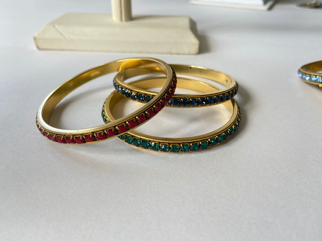 Lenora Dame 3-Piece Skinny Swarovski Bangle Bracelet Set