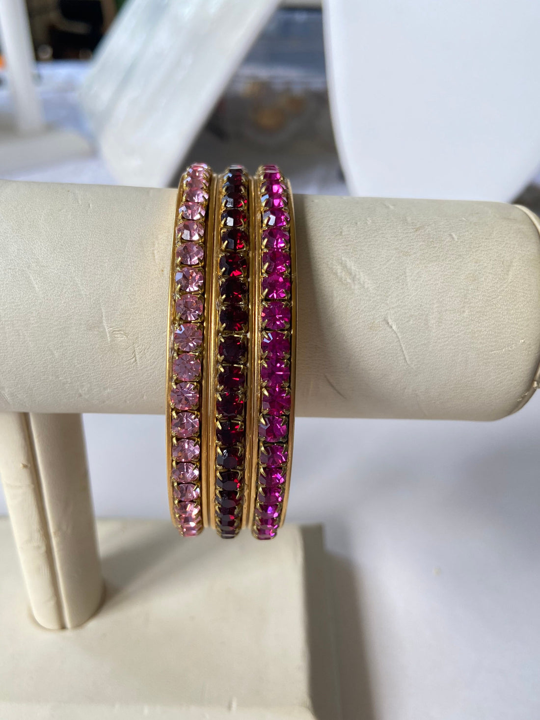 Lenora Dame 3-Piece Skinny Swarovski Bangle Bracelet Set
