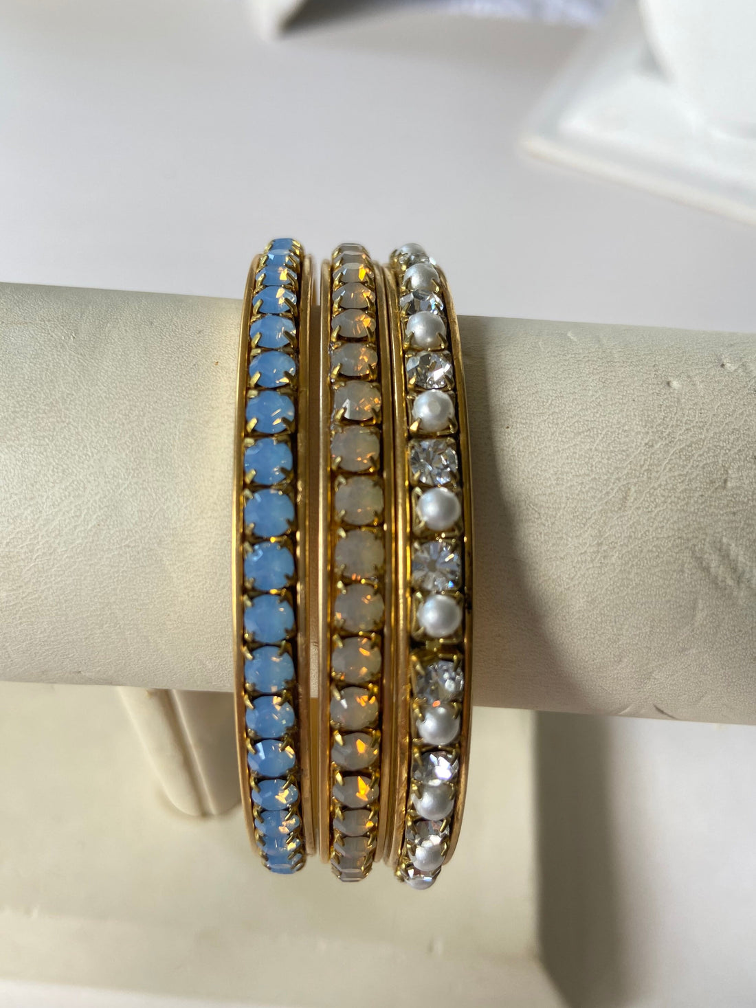 Lenora Dame 3-Piece Skinny Swarovski Bangle Bracelet Set
