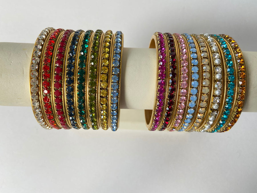 Lenora Dame 3-Piece Skinny Swarovski Bangle Bracelet Set